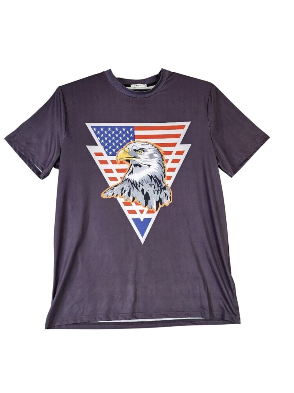 Mens Black USA American Flag with Eagle Graphic T-Shirt Short Sleeve Size XXL